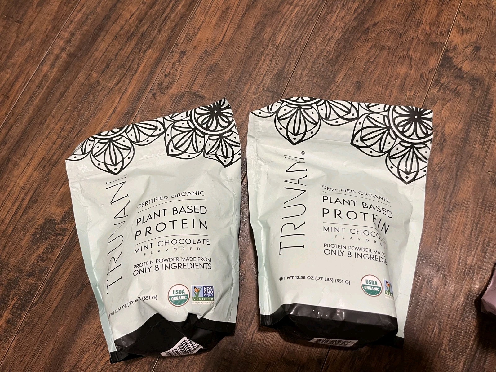 2 Truvani Protein Powder Vegan Organic Non-GMO Mint Chocolate Exp 2027