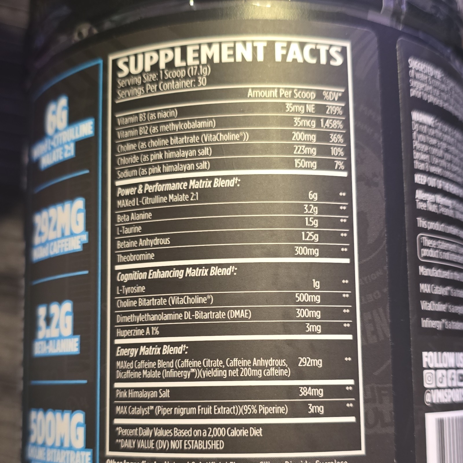 2 VMI Sports KXR Stacked Pre-Workout Powder Grape L-Citrulline Caffeine 30 Serv