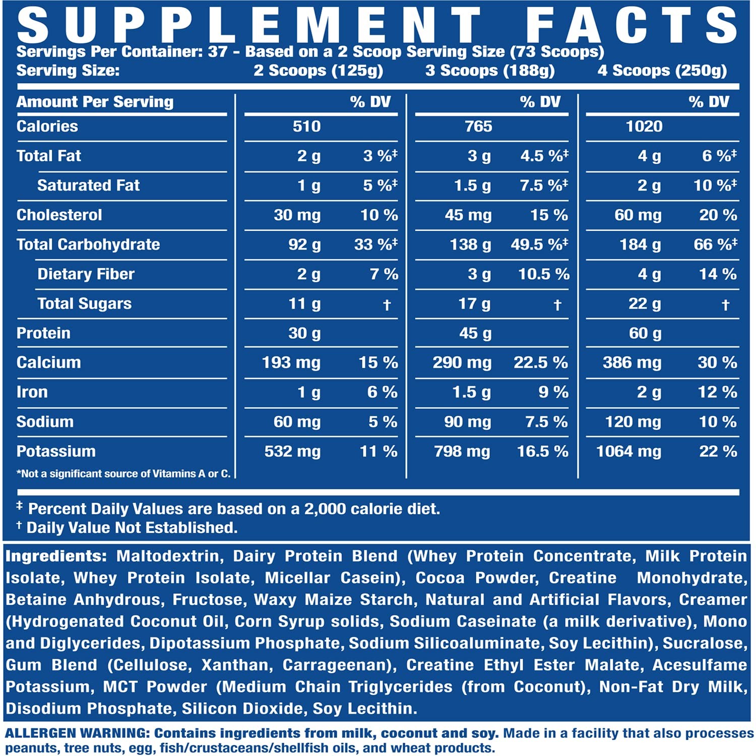 Coleman Signature Series King Mass XL Mass Gainer Protein Powder – Dark Chocolat