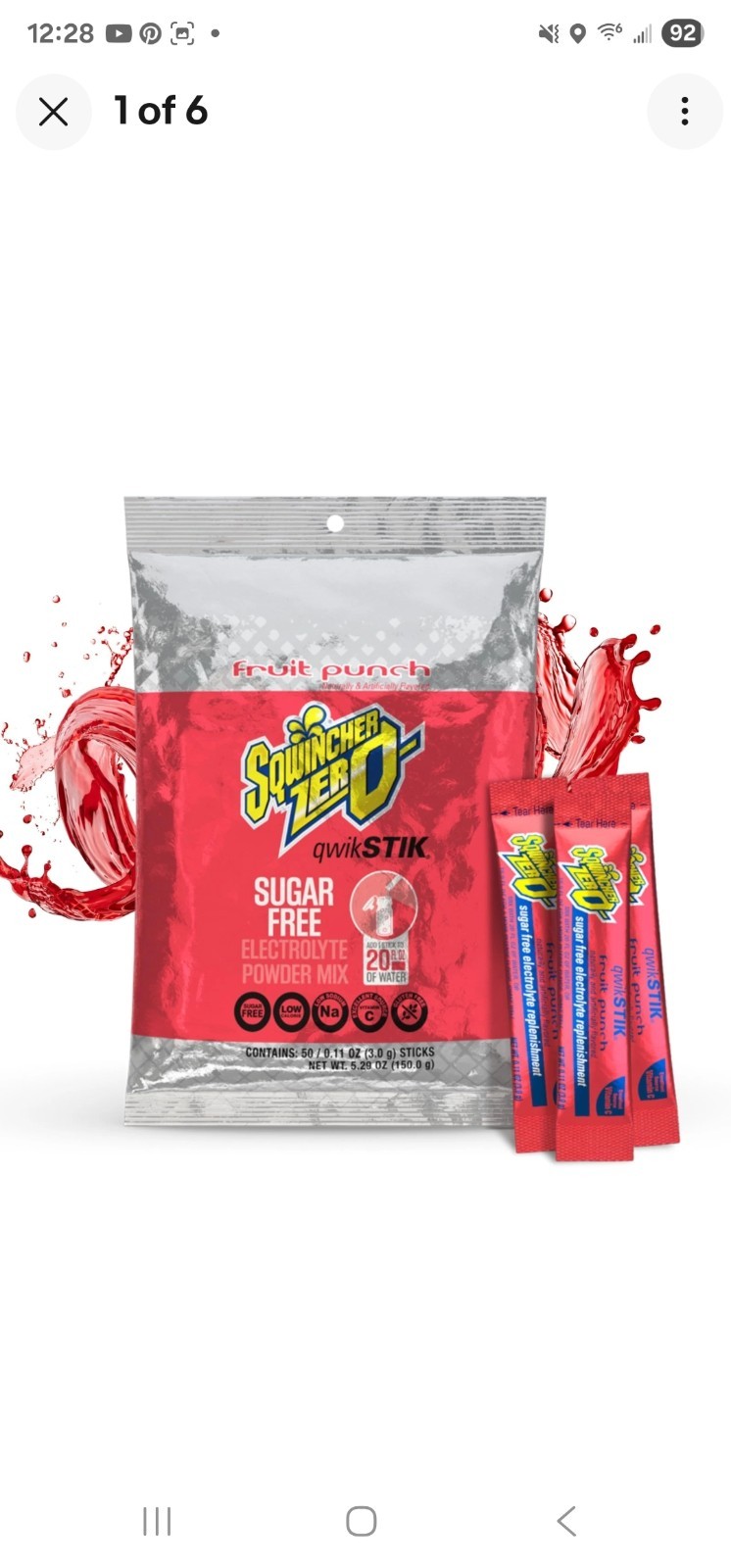 Lot Of 2 Sqwincher ZERO Qwik Stik – Fruit Punch Sugar Free 50 =100 Pack New