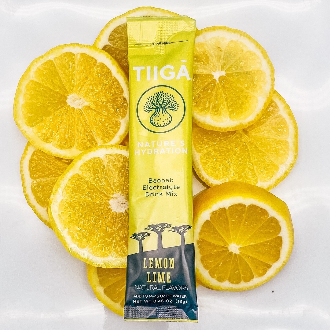 TIIGA Hydration Energy Drink – Prebiotics Electrolytes Gut Health LEMON LIME 6pk