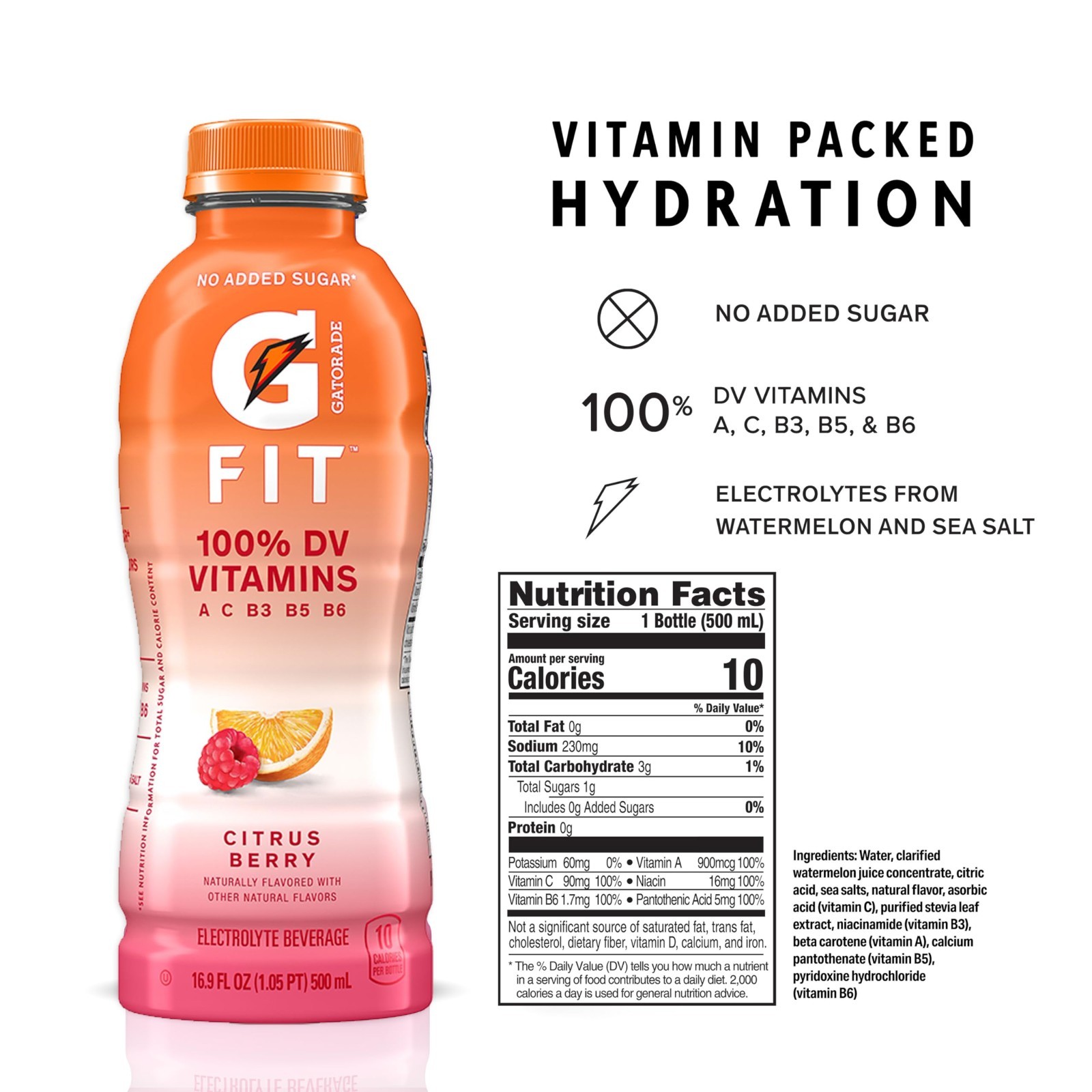 Healthy Electrolyte Drink, Citrus Berry Flavor, 16.9 oz Bottles, 12 Pack