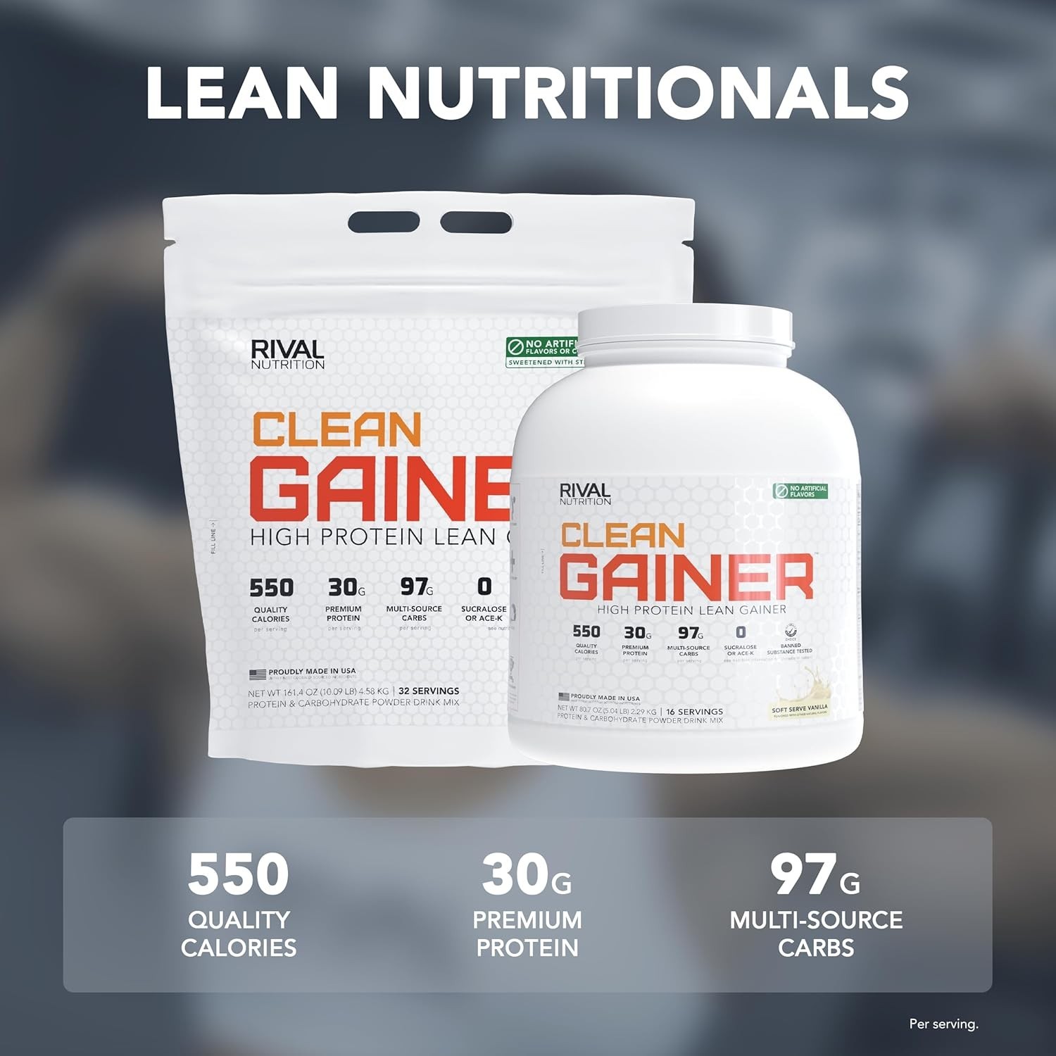 Clean Gainer Soft Serve Vanilla Protein Powder – 30g Protein & 550 Calories
