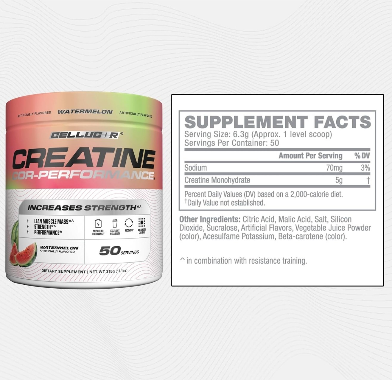 2 Pack Cellucor COR-Performance Creatine Watermelon 50 Servings Exp 08/2026
