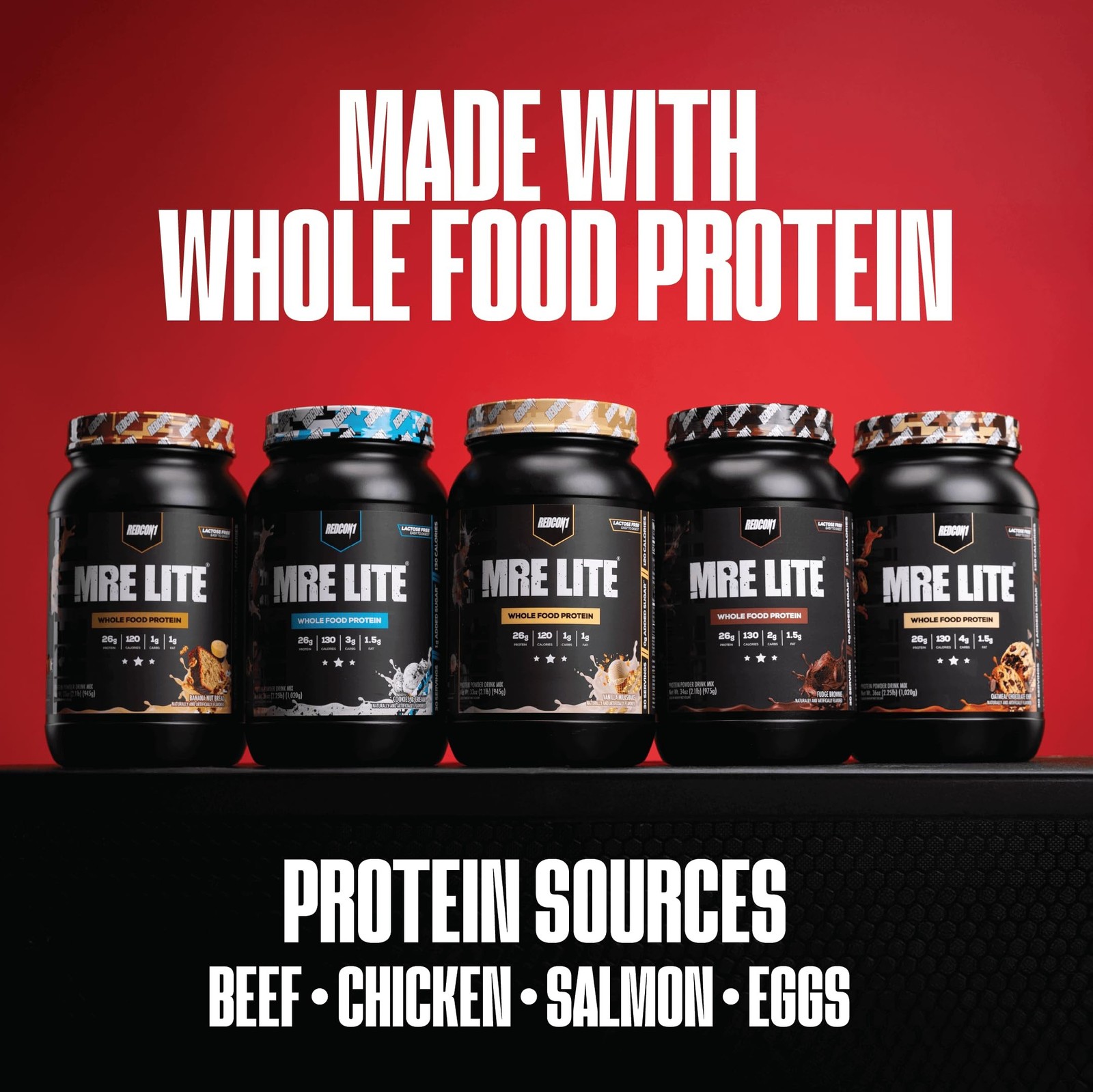 REDCON1 MRE Lite Whole Food Protein Powder, Oatmeal Chocolate Chip – Low Carb…