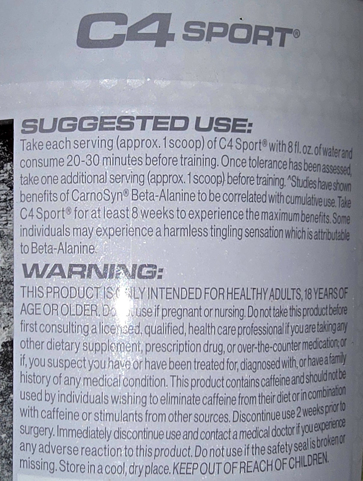 C4 Sport Pre-Workout Powder Fruit Punch 30 Servings NSF Certified