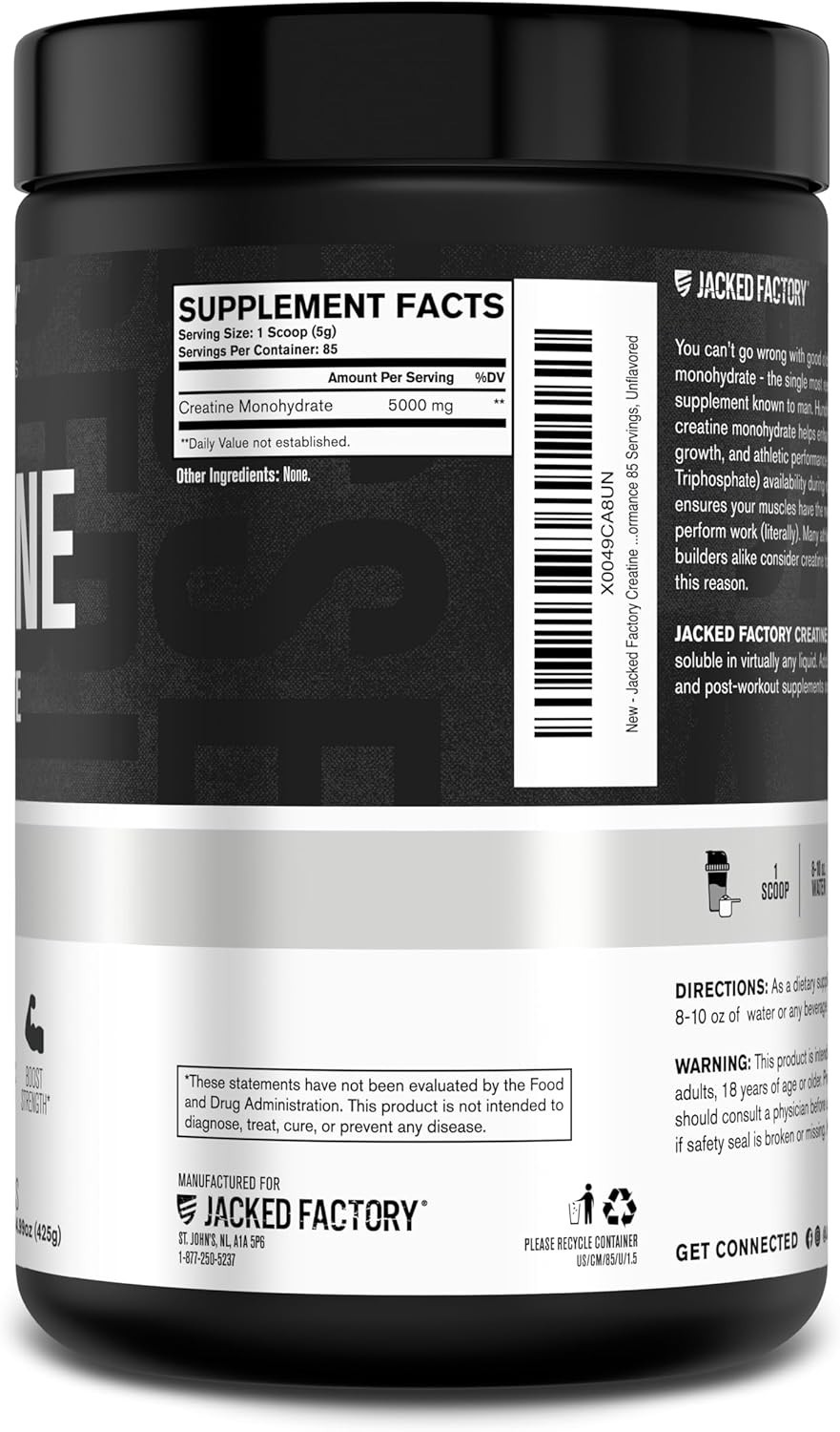Creatine Monohydrate Powder 425g – 5g Daily Creatine Supplement for Men and W…