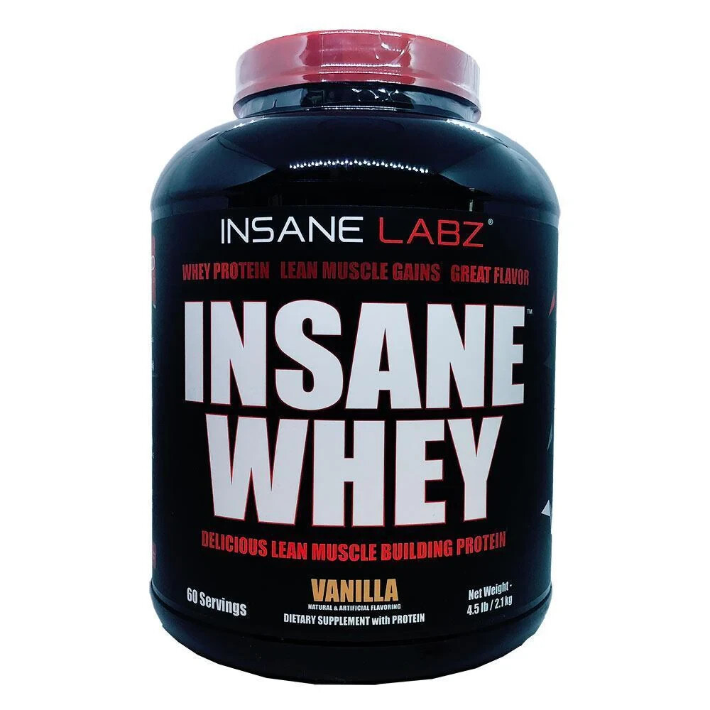 INSANE WHEY VANILLA 5LB PROTEIN BY INSANE LABZ GREAT TASTING MEAL REPLACEMENT