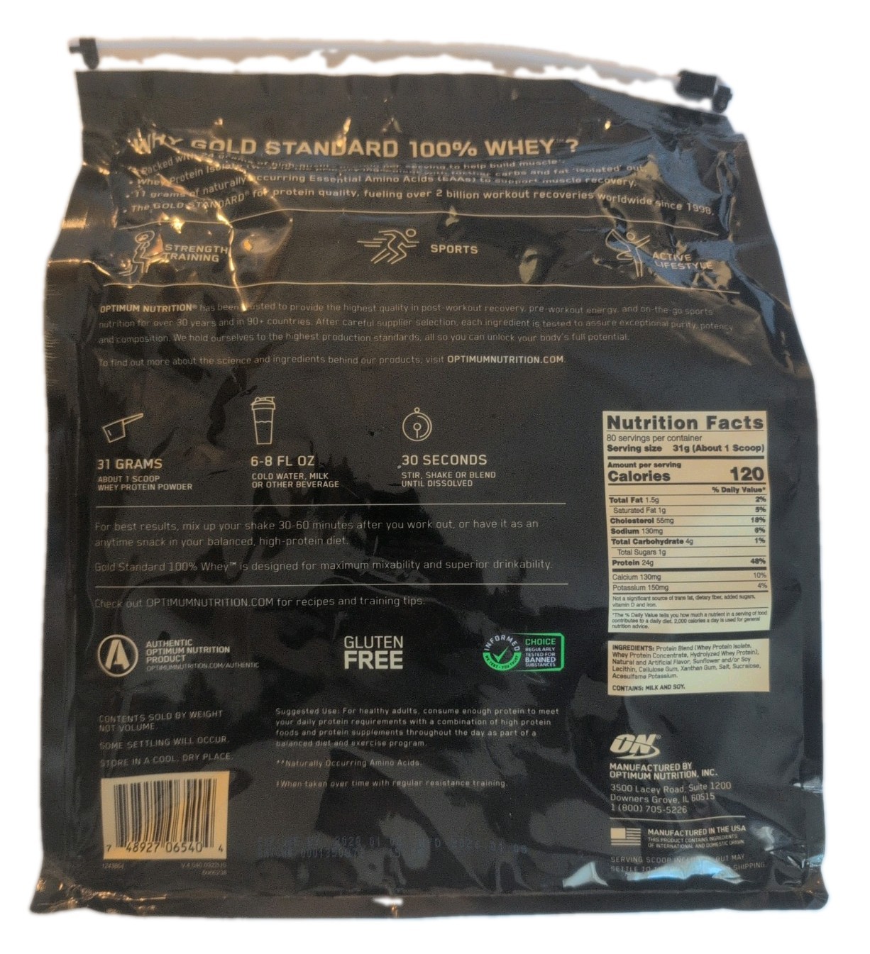 Optimum Nutrition Gold Standard Whey Protein Powder-Vanilla Ice Cream 5.47lb