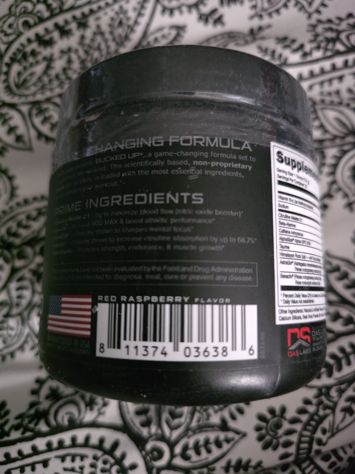 BUCKED UP PRE-WORKOUT Pump Focus Energy Growth 20 Srv Blood Raz Exp 2027