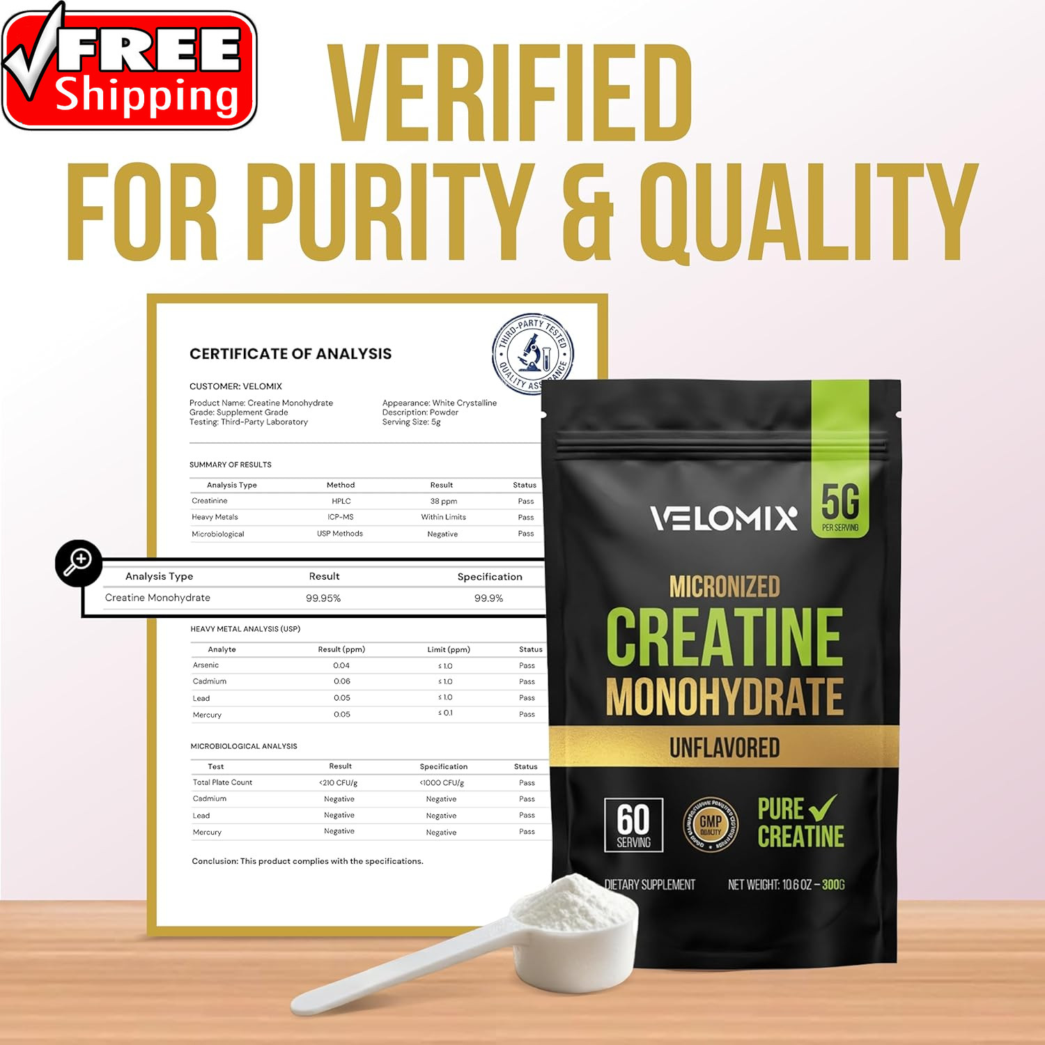 Micronized Creatine Monohydrate Powder – 100% Pure Creatine Powder Unflavored an