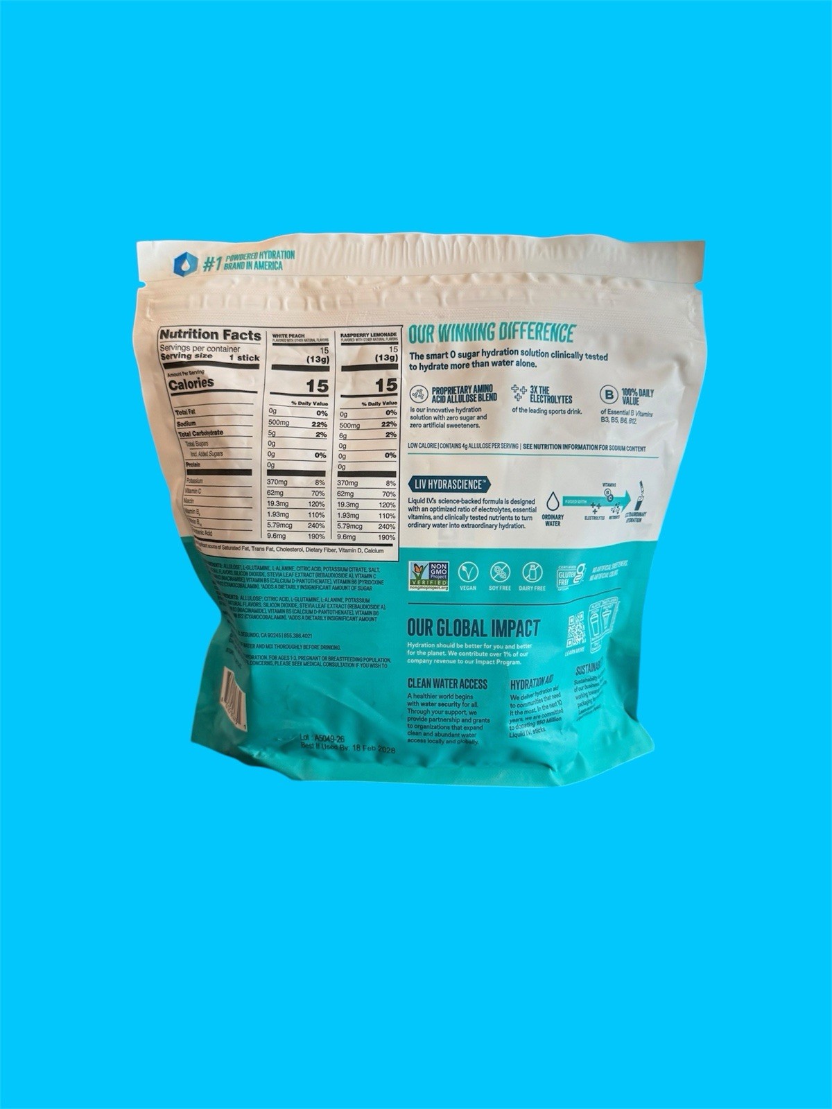 Liquid I.V. Hydration Multiplier Sugar-Free Electrolyte Mix 30 Sticks Variety