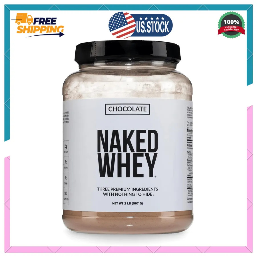 Naked Whey Chocolate Protein Powder Grass Fed 3 Ingredient 24 Servings