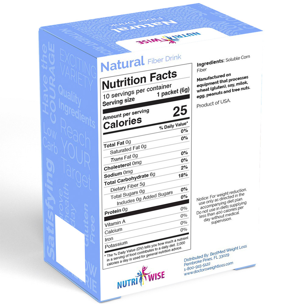 NutriWise – Natural Fiber 5g Powder Mix | Unflavored | 10/ct