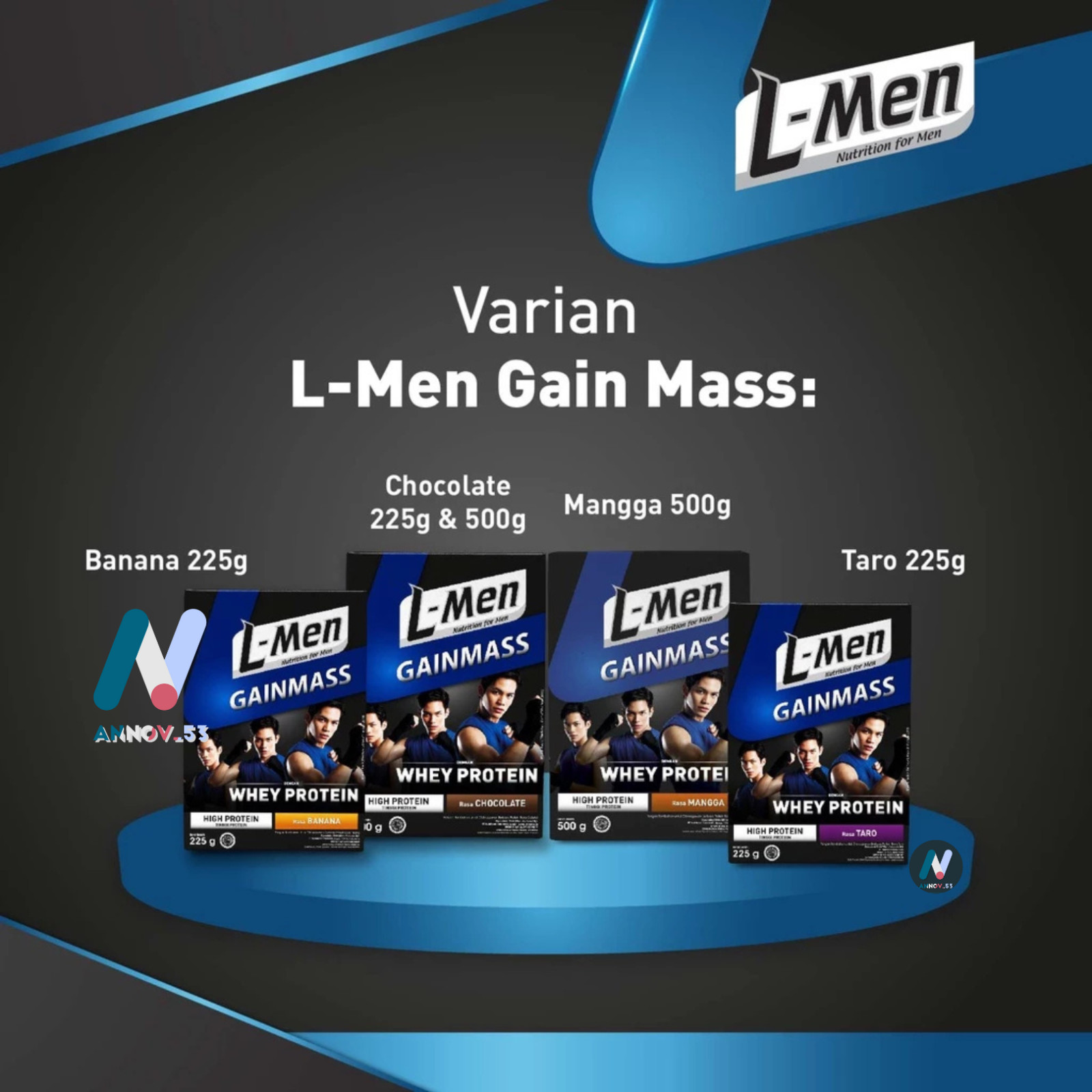 L-MEN Nutrition Supplement Muscle Growth Mass Gainer Weight Choco Banana Taro