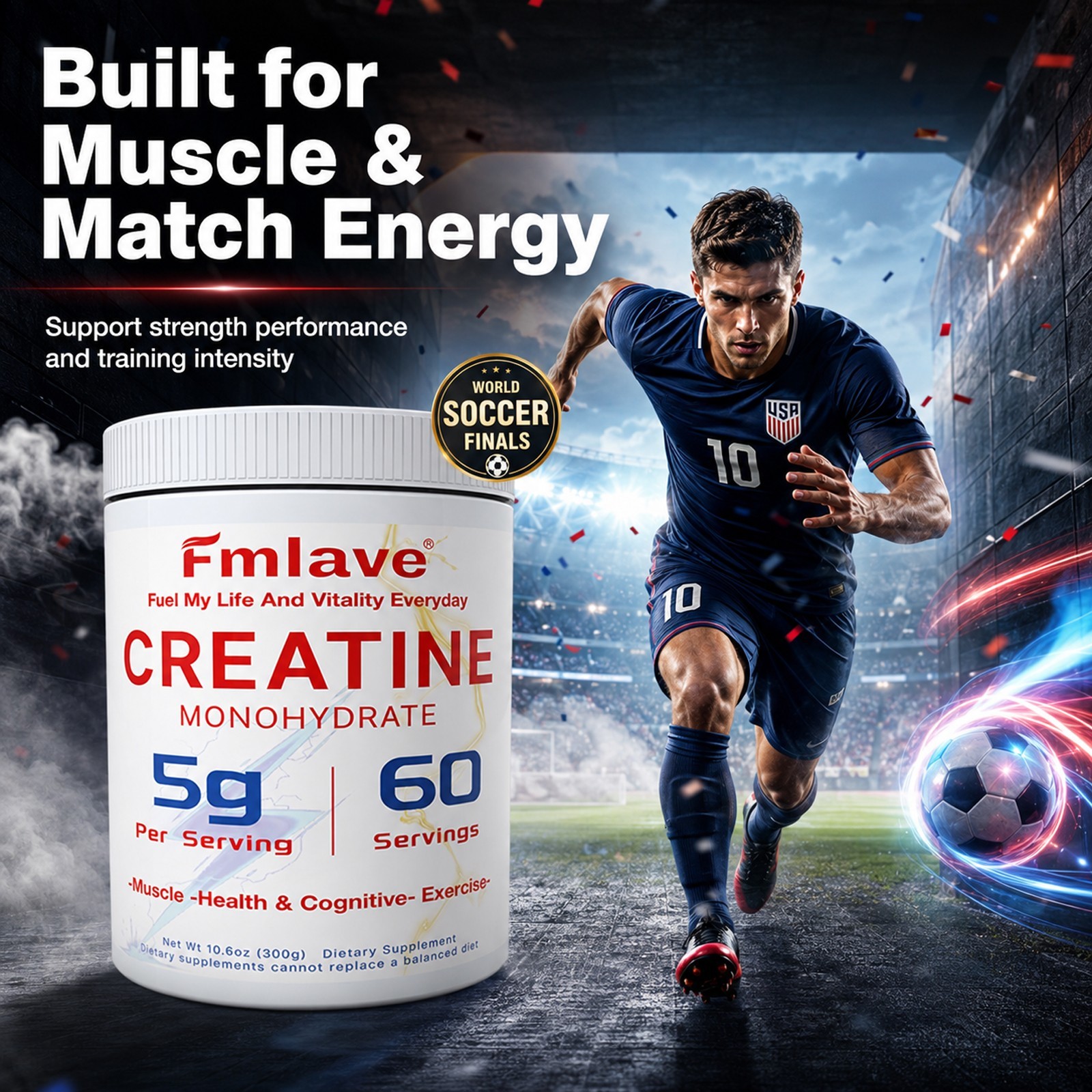 2 pack Creatine Monohydrate 300g (10.6 oz) , Micronized Pure Powder -120Servings