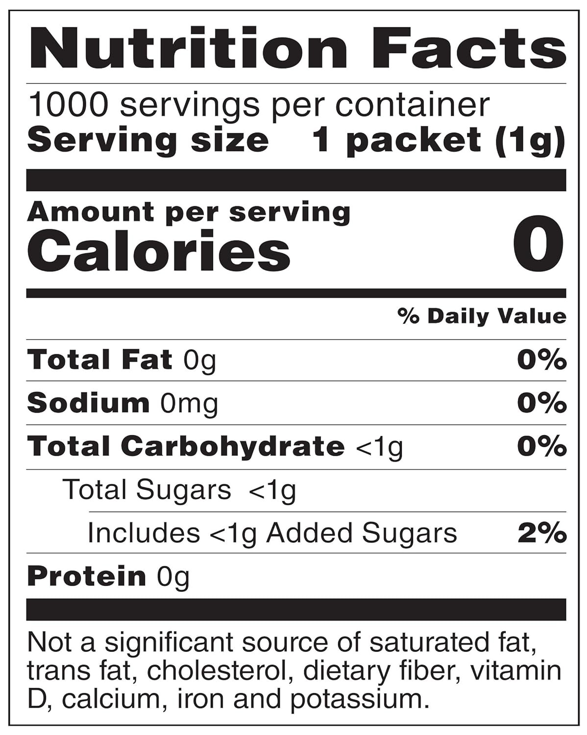 Amazon Brand – Happy Belly Zero Calorie Yellow 1000 Count (Pack of 1)