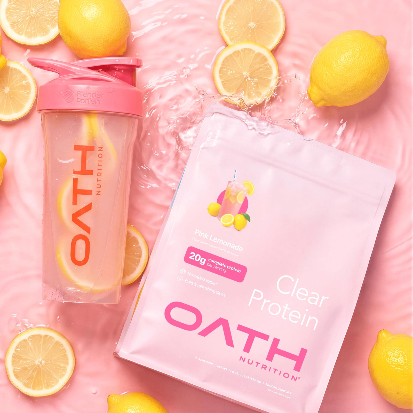 Oath Nutrition Clear Whey Isolate Protein Powder, Pink Lemonade, 20g Complete…