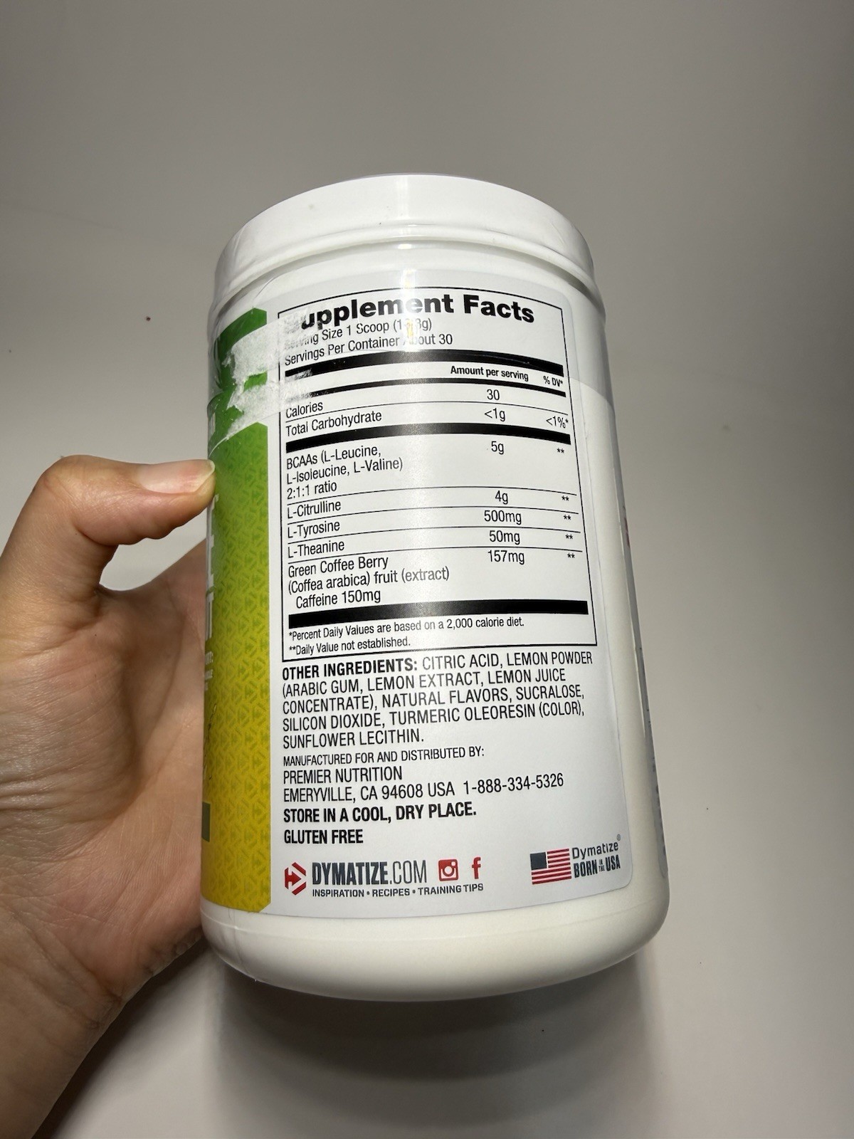 Dymatize Energyze Pre-Workout – Lemon Lime – 30 Servings – 14.1 oz