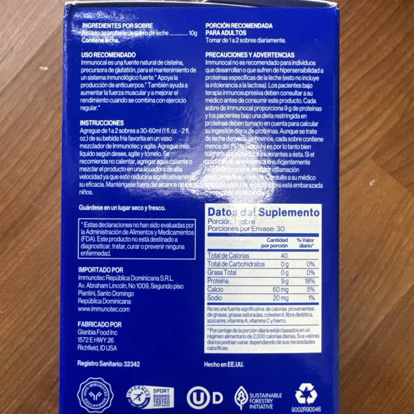 Immunocal Classic Blue Regular Glutathione Precursor, 30 Pouches by Immunotec