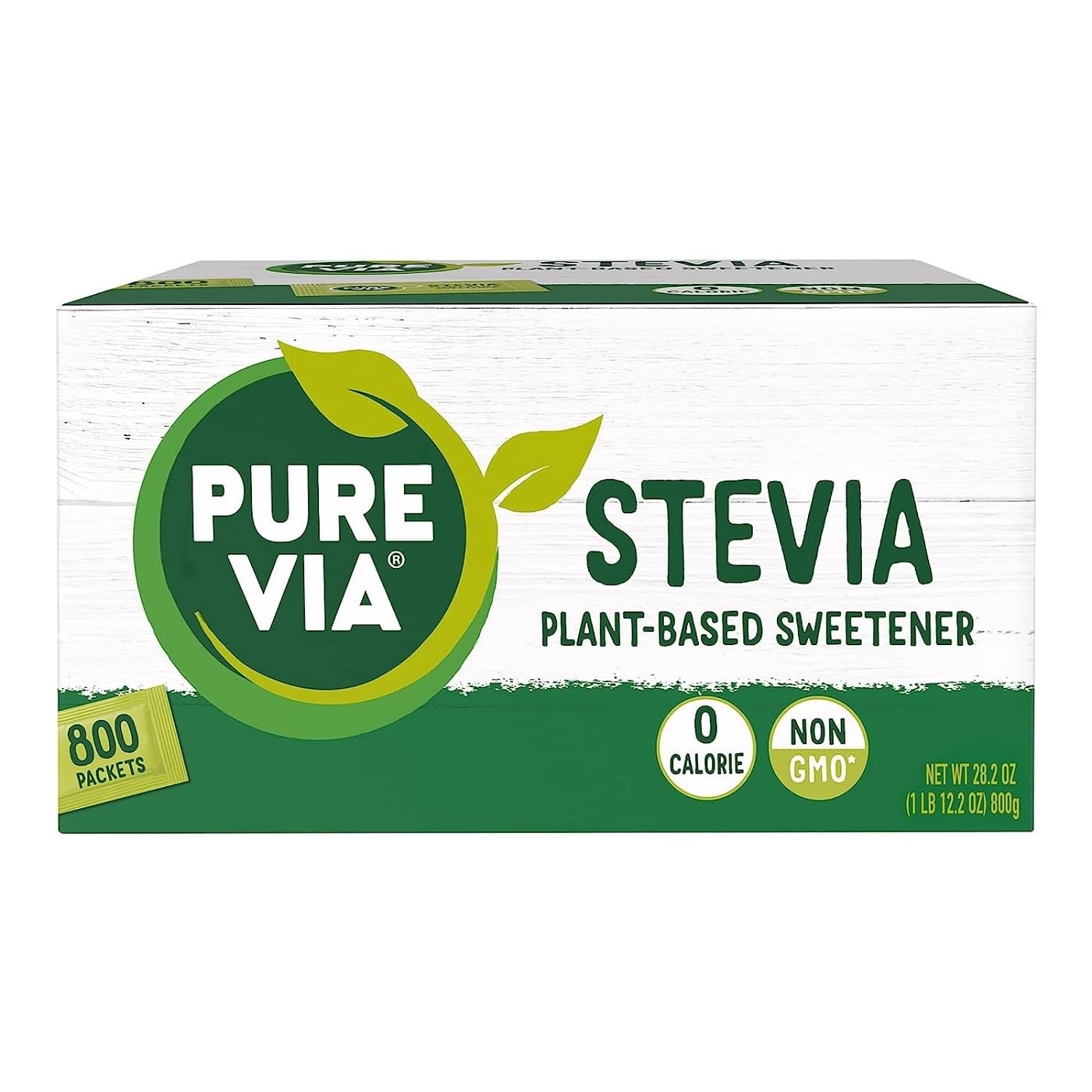 Pure Via Stevia Sweetener 28.2oz (800 packets) 28.21 Ounce (Pack of 1)
