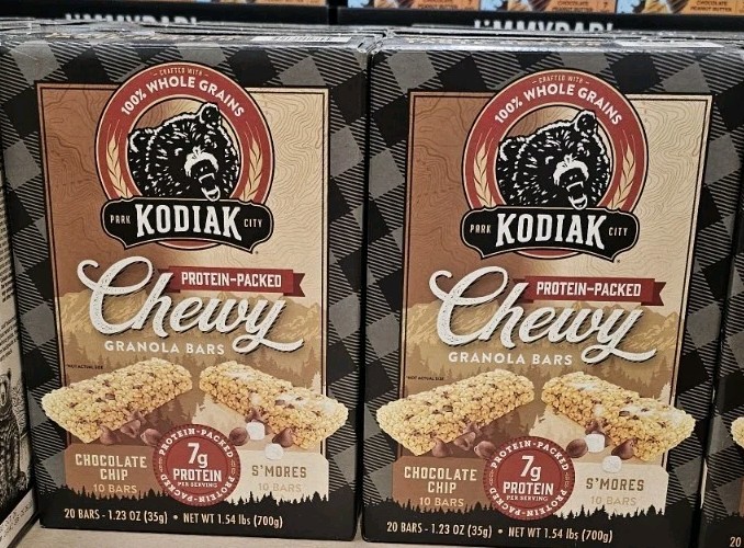 2pk Kodiak Chewy Protein Granola Bars 10 Chocolatechip 10 S’mores 1.54lbs