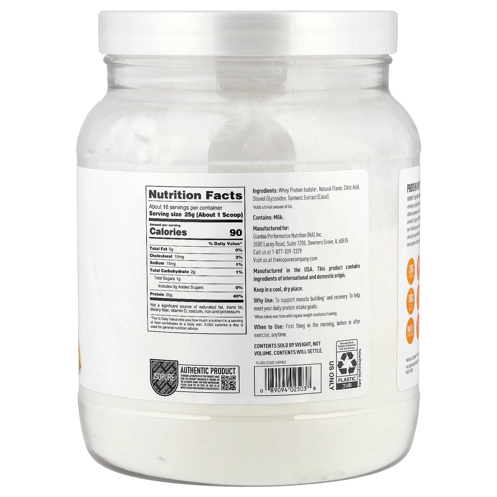 Infusions Protein Powder, Citrus Lemonade, 14.1 oz (400 g)