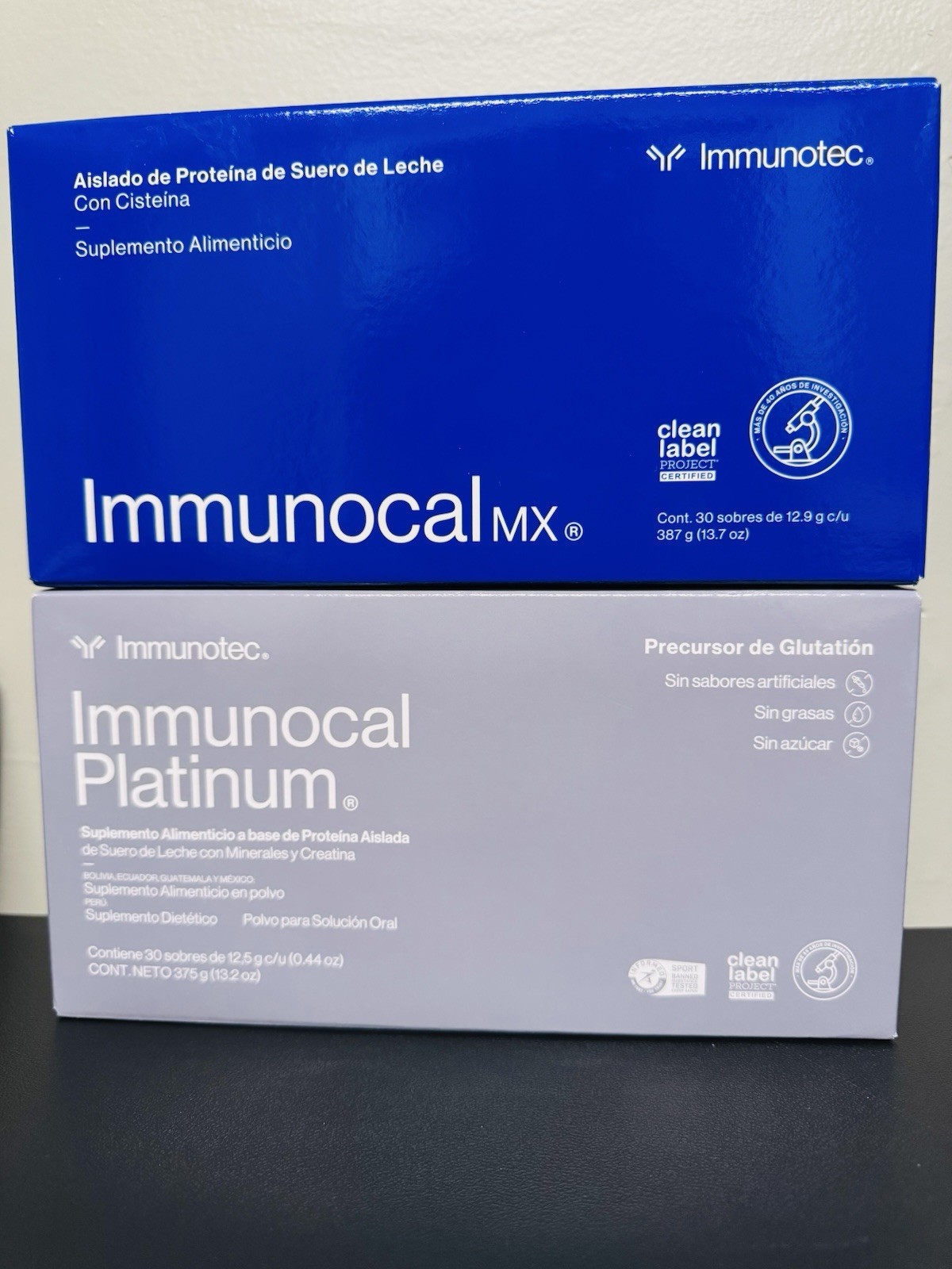 Immunocal Classic Mx 1 ( Azul) & 1 Platinum : 2 BOXES – 60 Pouches.