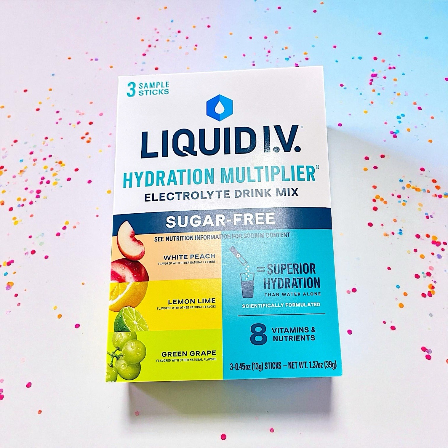 LIQUID IV Hydration Multiplier Sugar-Free 3 count sample pack 0.45 OZ EACH NEW