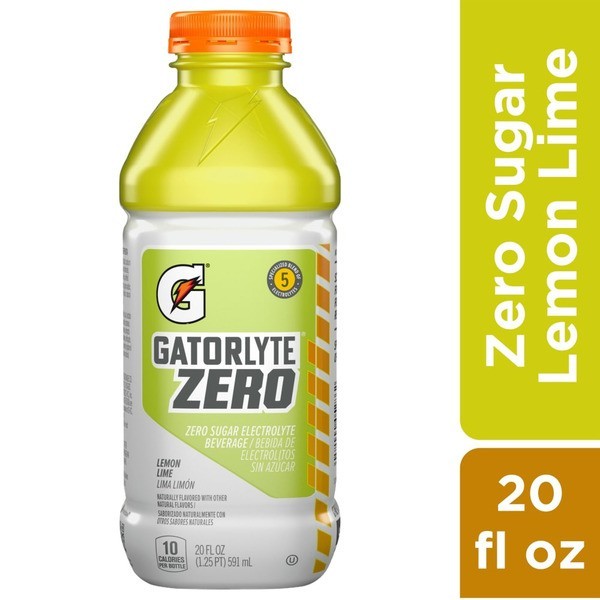 Gatorlyte Zero Sugar Lemon Lime 20oz 6 Pack Electrolyte Hydration