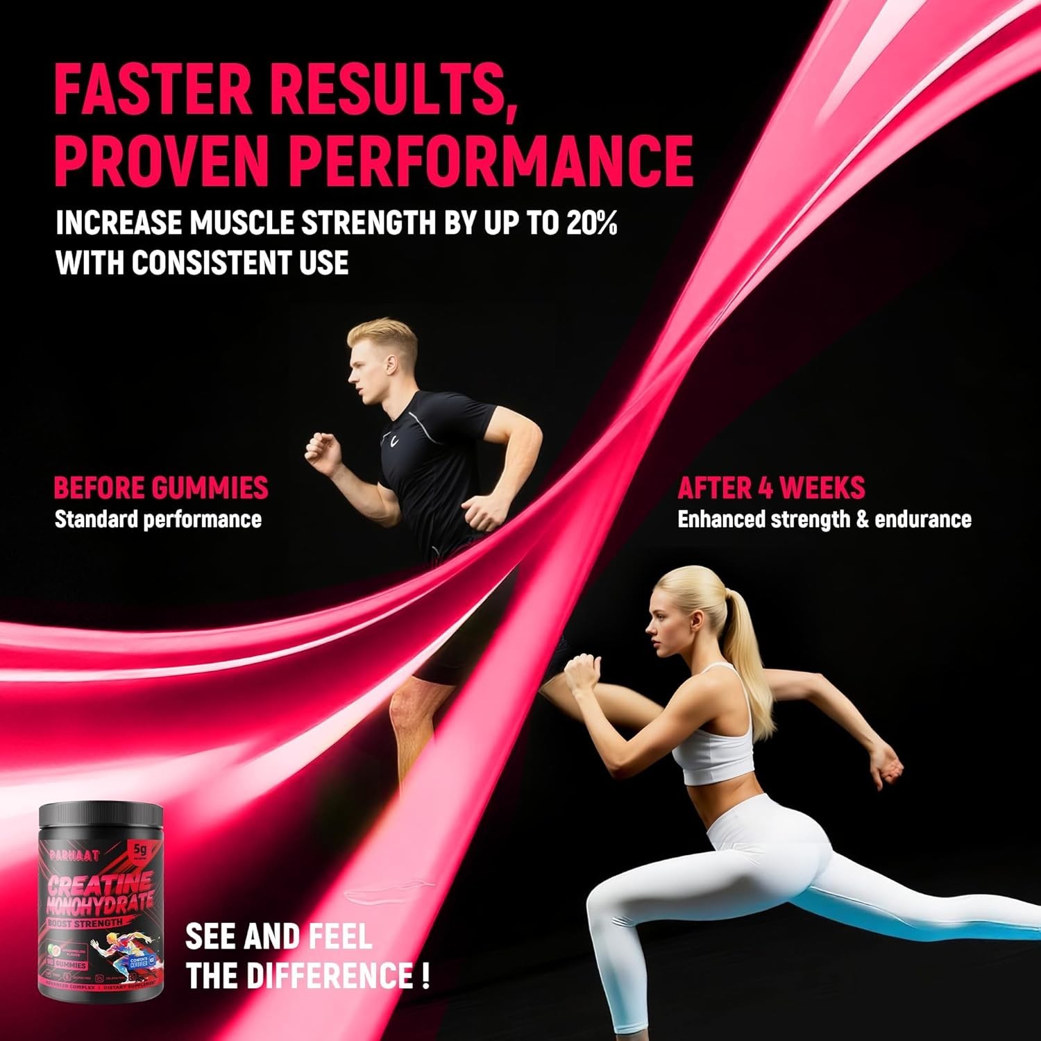 Parhaat NSF Certified Creatine Gummy – Creatine Monohydrate Gummies 5g