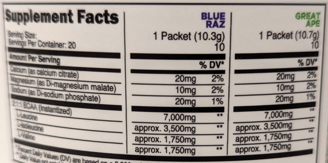 Primal BCAA Variety Pack, 7g BCAAs, 20 Packs, Blue Raz & Green Apple, Exp. 9/26