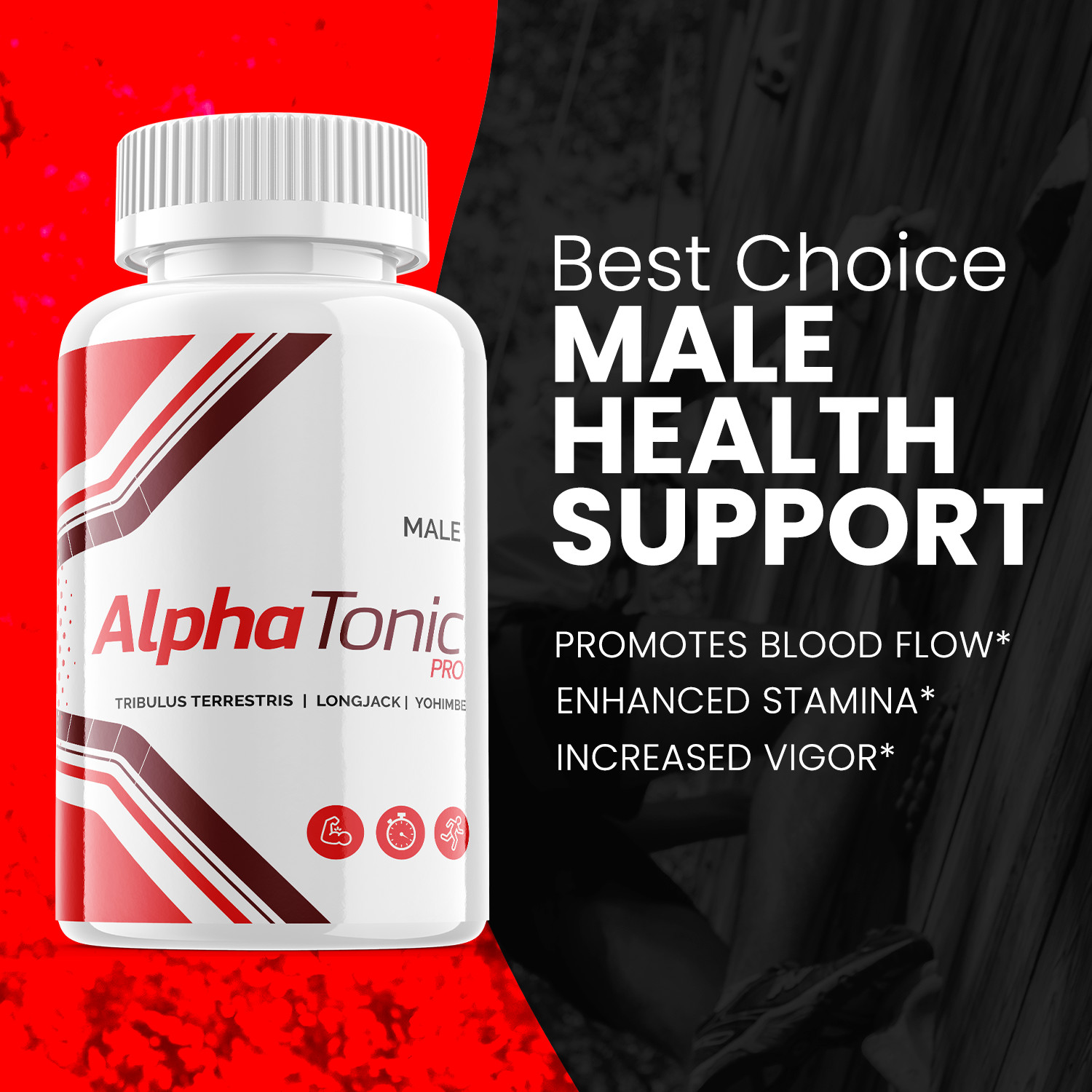 (3 Pack) Alpha Tonic for Men, AlphaTonic Male Performance Support (180 Capsules)