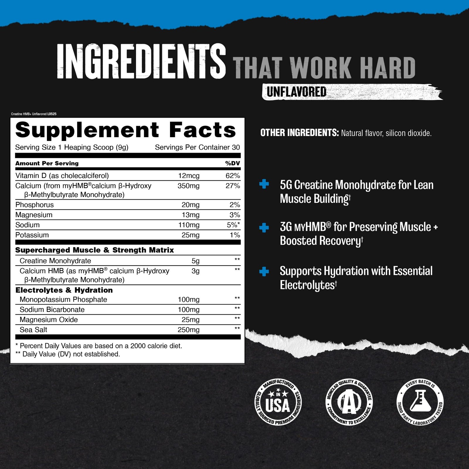 Animal Creatine HMB Powder – 3g myHMB + 5g Creatine with Electrolytes for Rec…