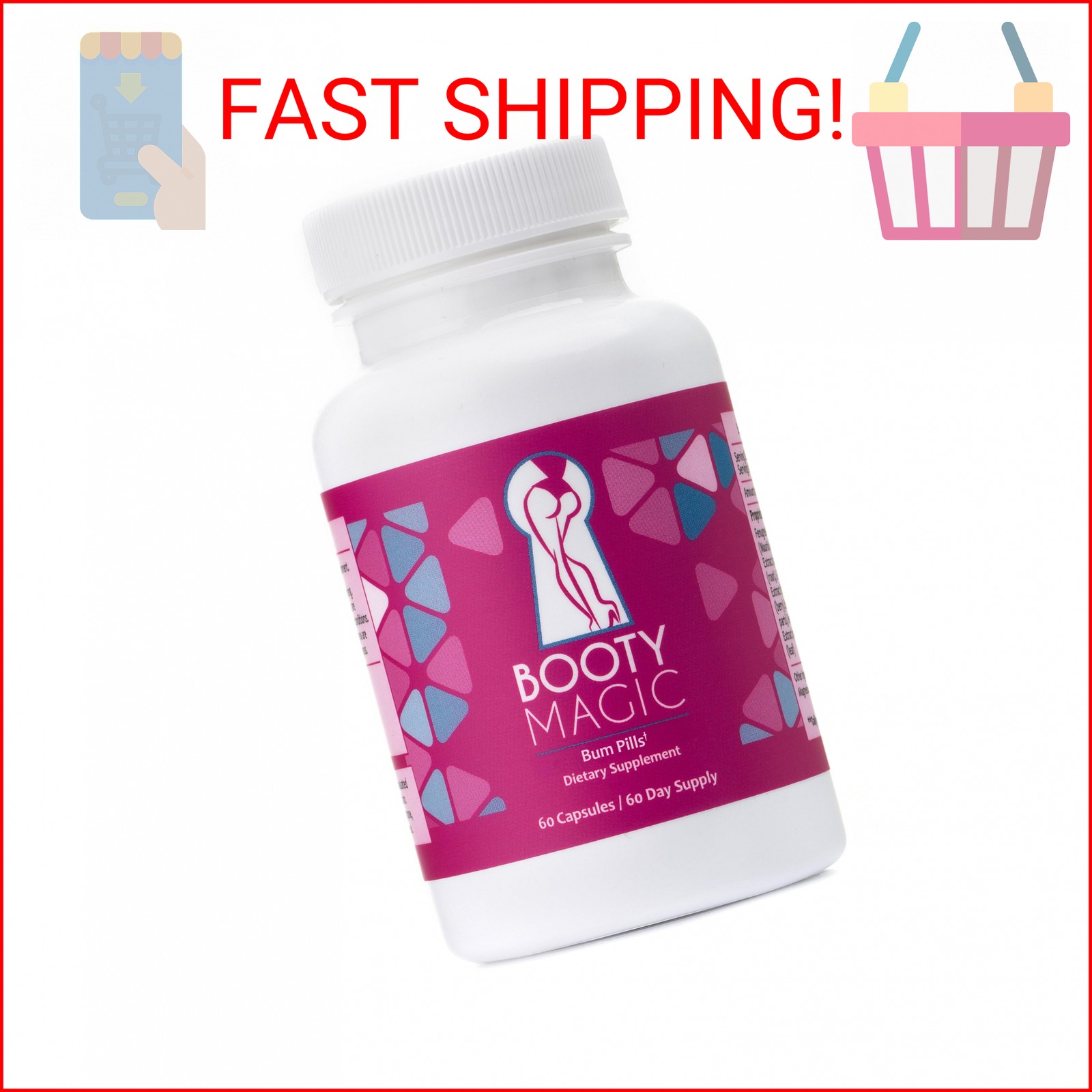 Booty Magic Butt Enhancement Pills – 2 Months Supply of Booty Pills, Bum Pills f