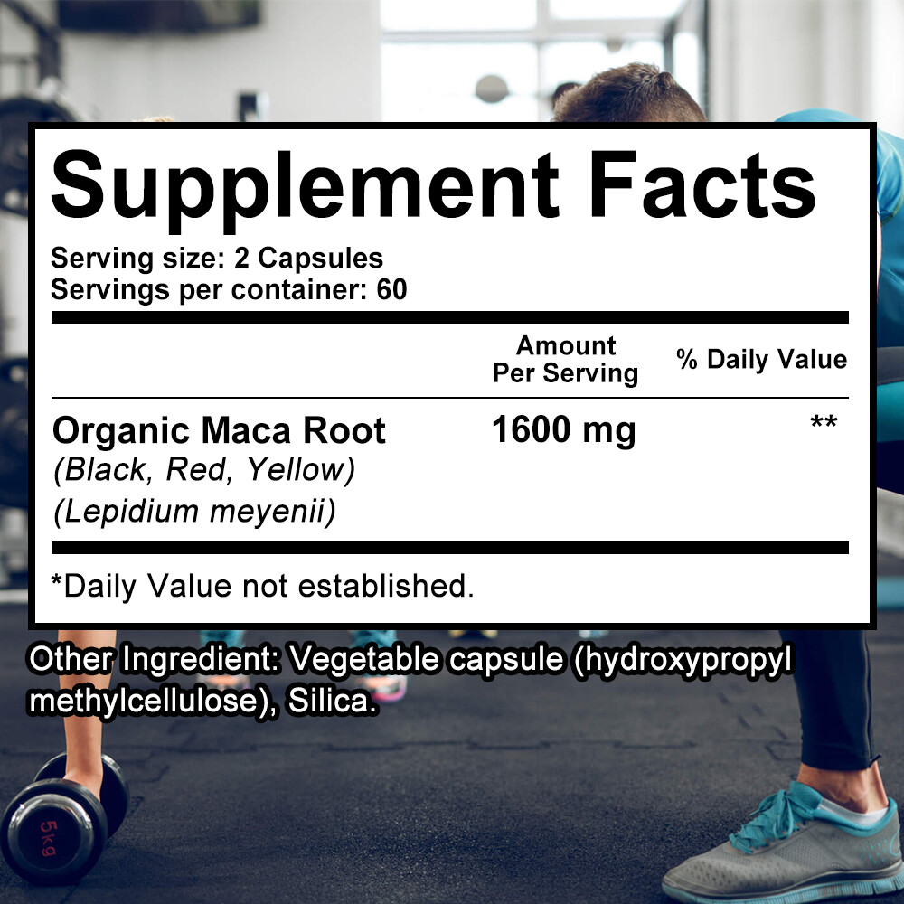 Organic Maca Capsules – Peruvian Naturals Maca Root Powder for Men & Women
