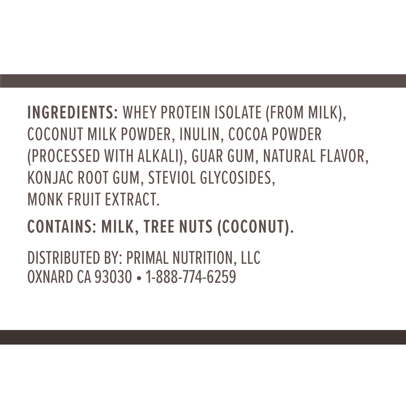 Primal Fuel Chocolate Coconut Whey Protein Powder, Gluten and Soy Free, 1.94 …