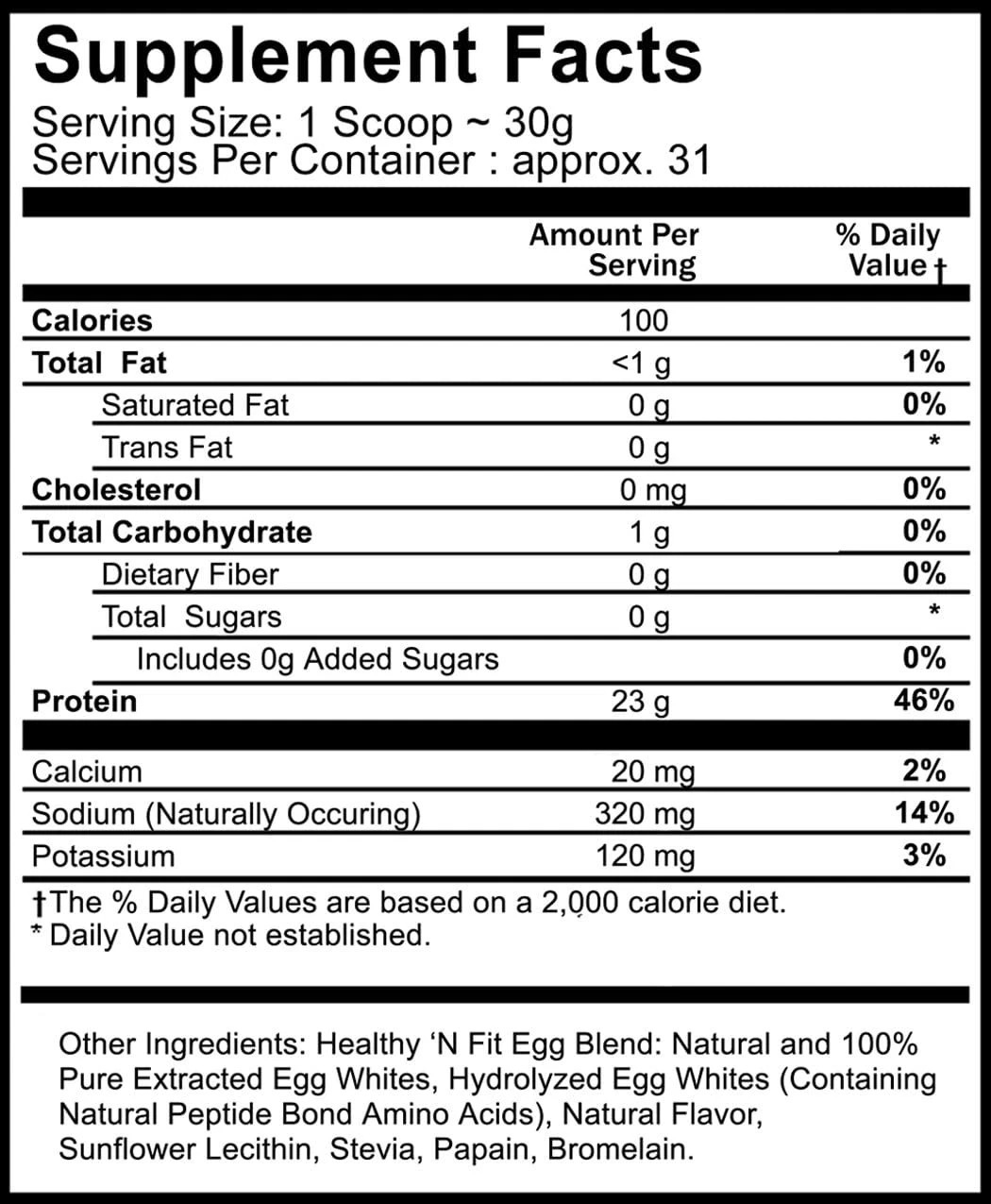 Healthy ‘N Fit 100% Egg Protein- Vanilla Ice Cream 2lb 100% Egg White Protein…