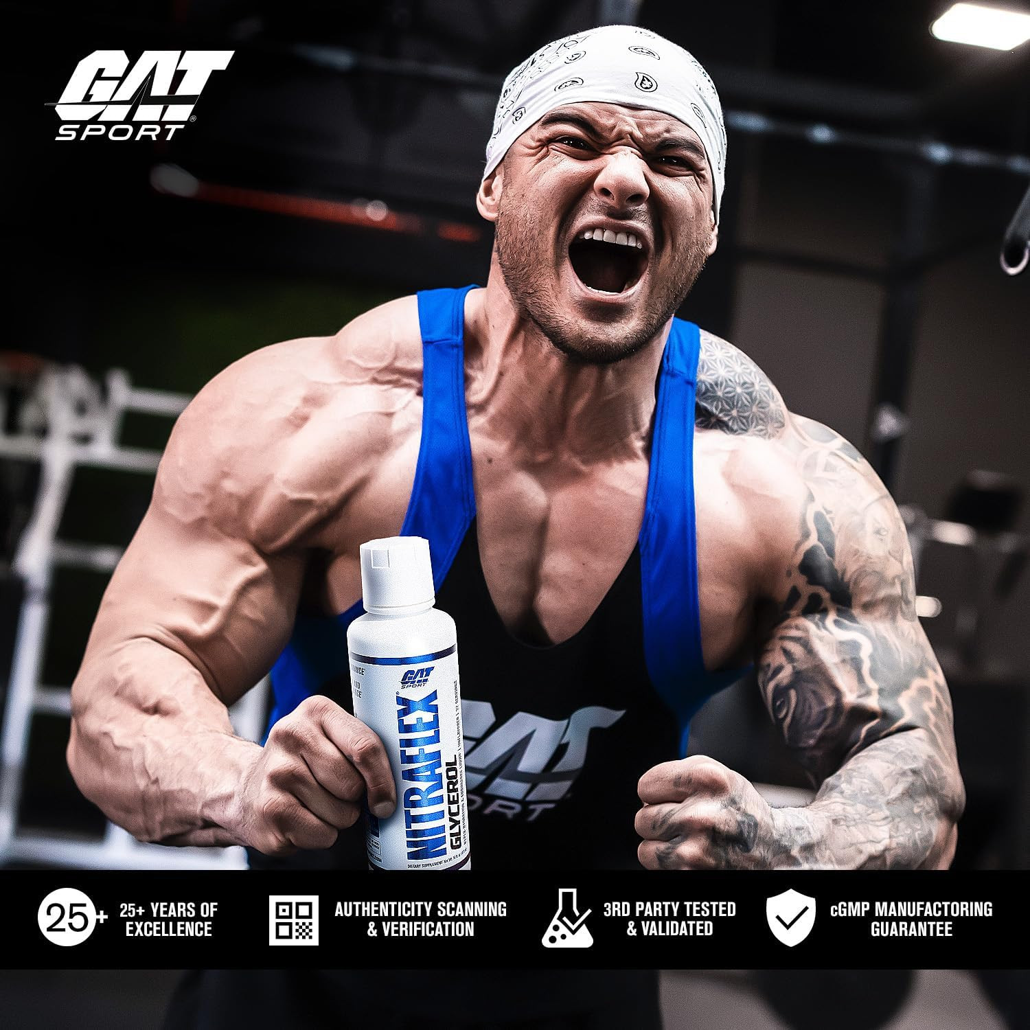 Nitraflex Glycerol Liquid Pre-Workout Stim & Caffeine Free, Beta-Alanine, Betain