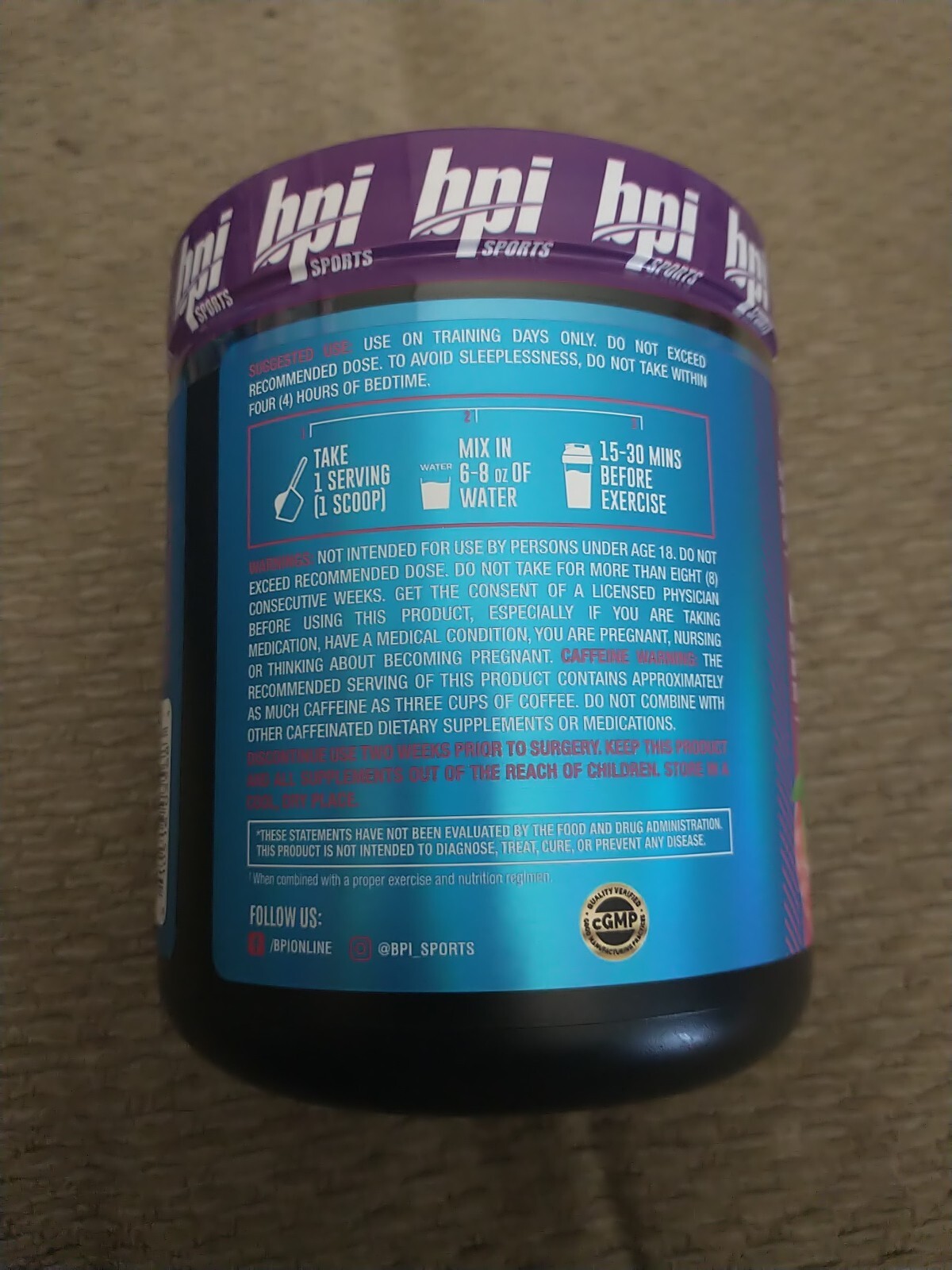 BPI Sports 1MR Pre-Workout Powder, Berry Swole Flavor,Exp 10/2026, New, Sealed