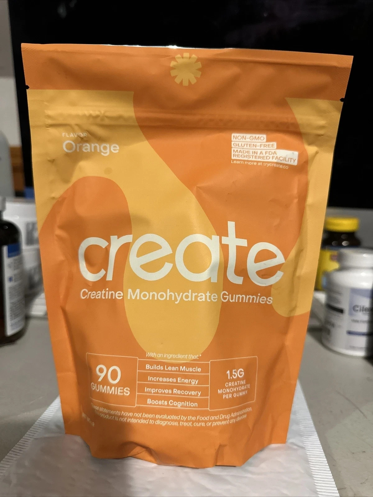 Create Wellness Every Creatine Monohydrate Orange Flavor 90 Gummies