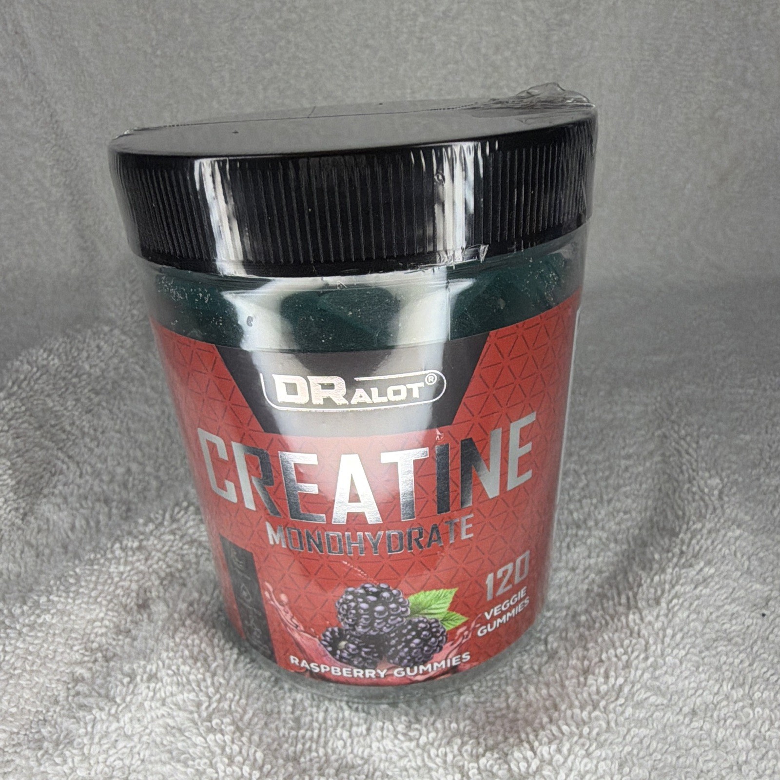 DRALOT Creatine Monohydrate Gummies Raspberry 2000mg 120 ct Vegan