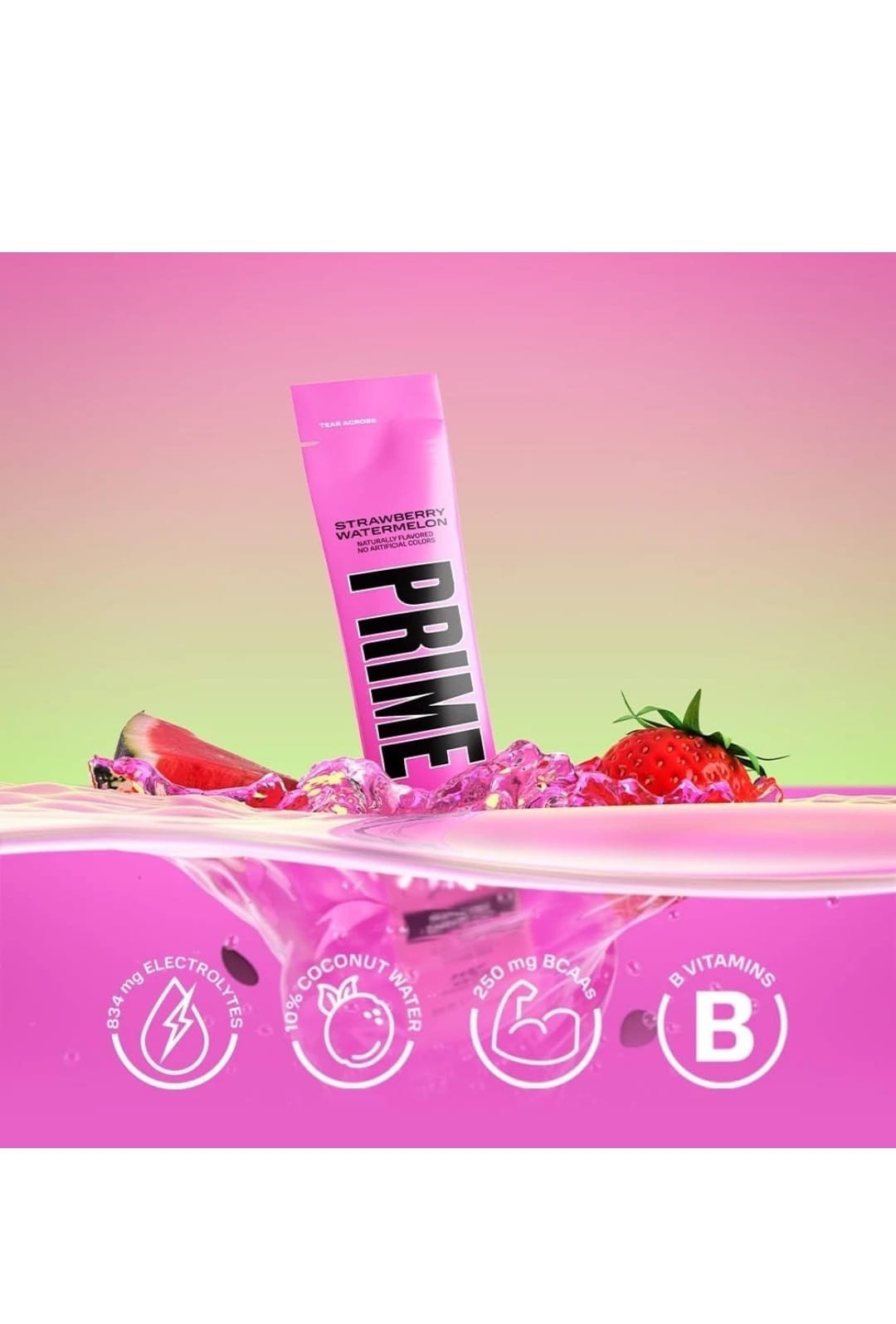 Prime Hydration Sticks Strawberry Watermelon – 12 Boxes = 72 Sticks Exp 10/2025