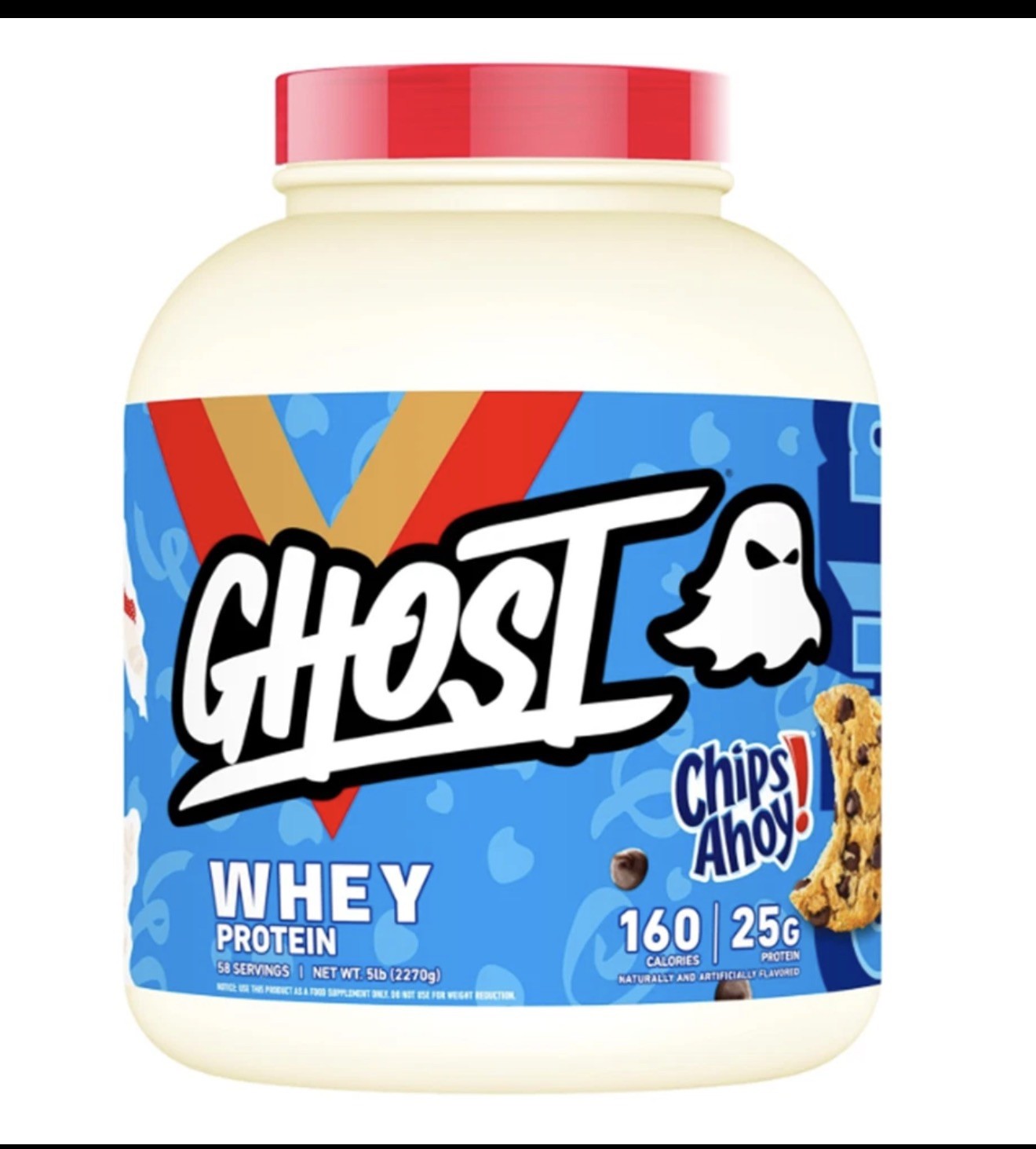 Ghost Whey Protein Chips Ahoy! 58 Servings, 5lb – 160 Cal, 25g Protein Exp 6/27