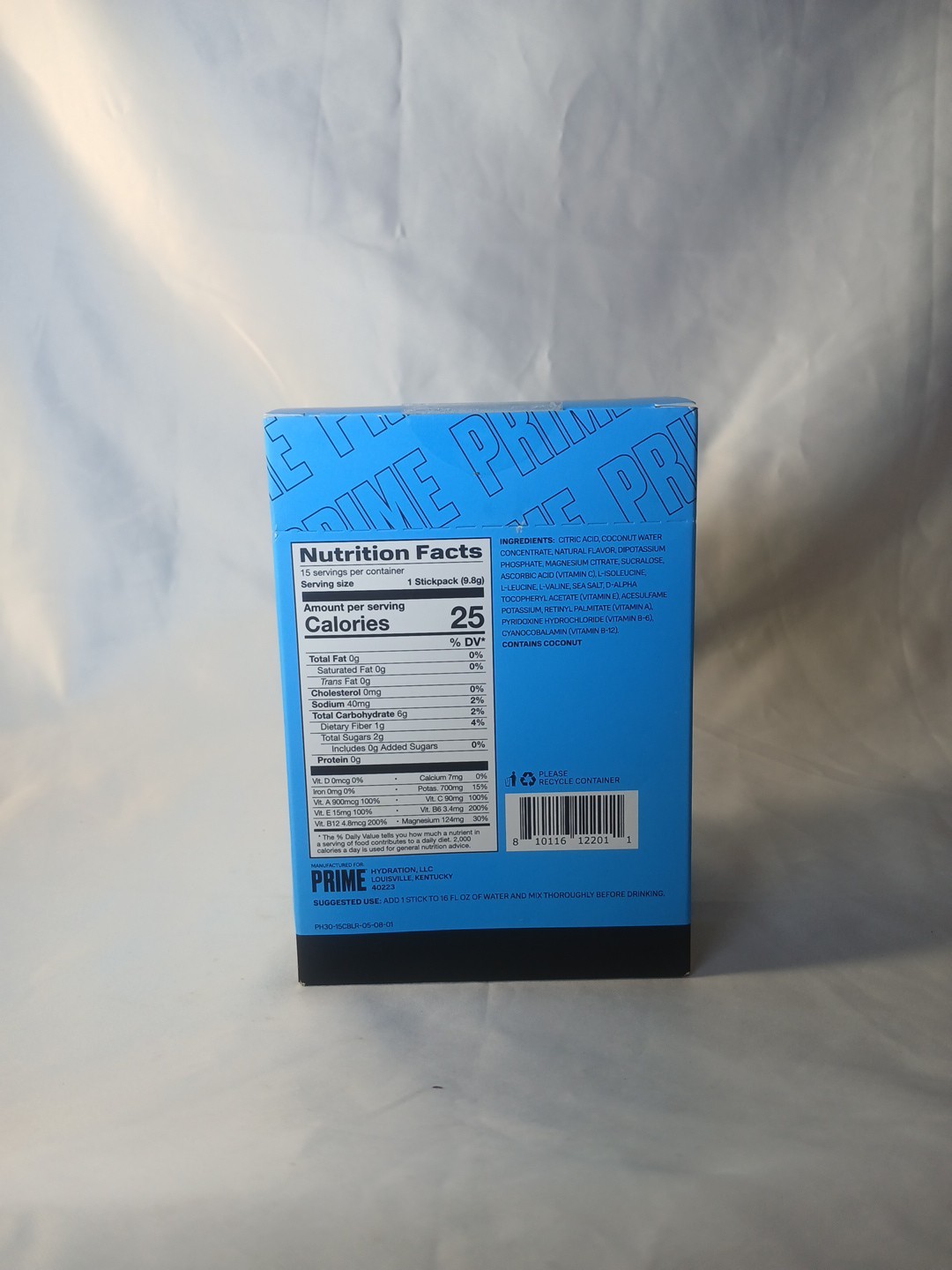 PRIME Hydration+ BLUE RASPBERRY Electrolyte Drink Mix 15 packets total