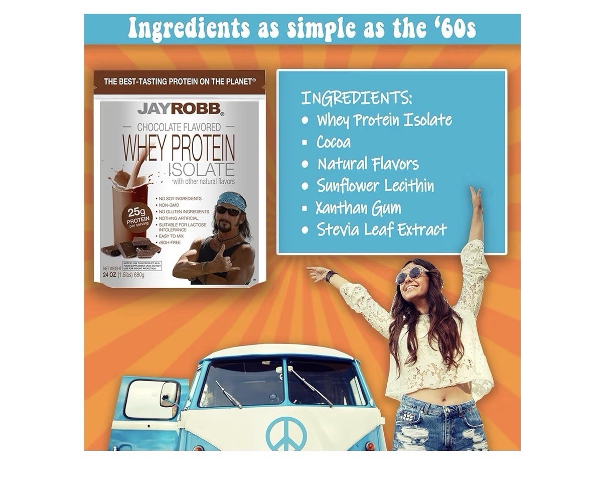 JAYROBB Whey Protein Isolate Chocolate Flavored 1.5 Pound