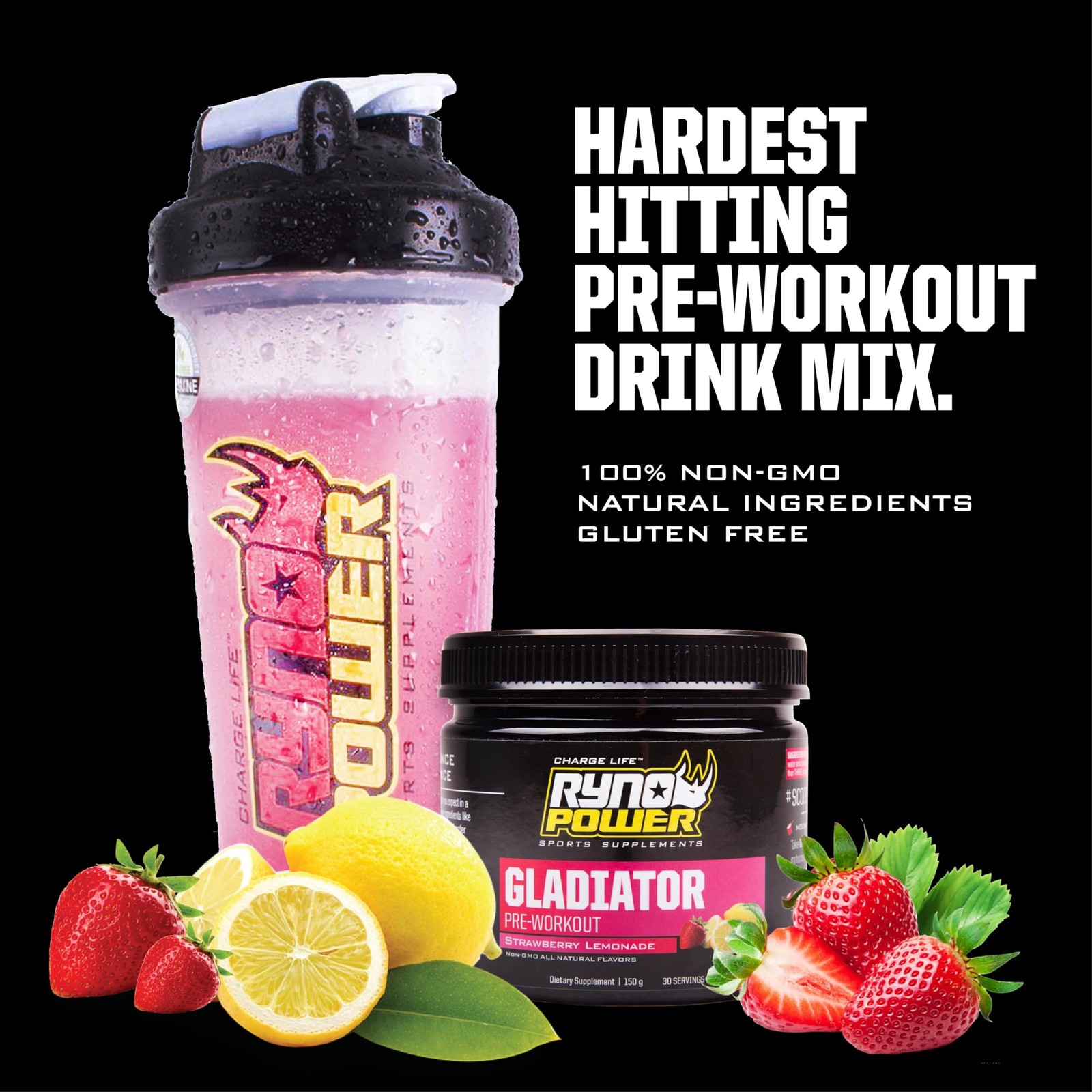 Ryno Power Gladiator Pre-Workout (30 Servings) ‘Strawberry Lemonade’
