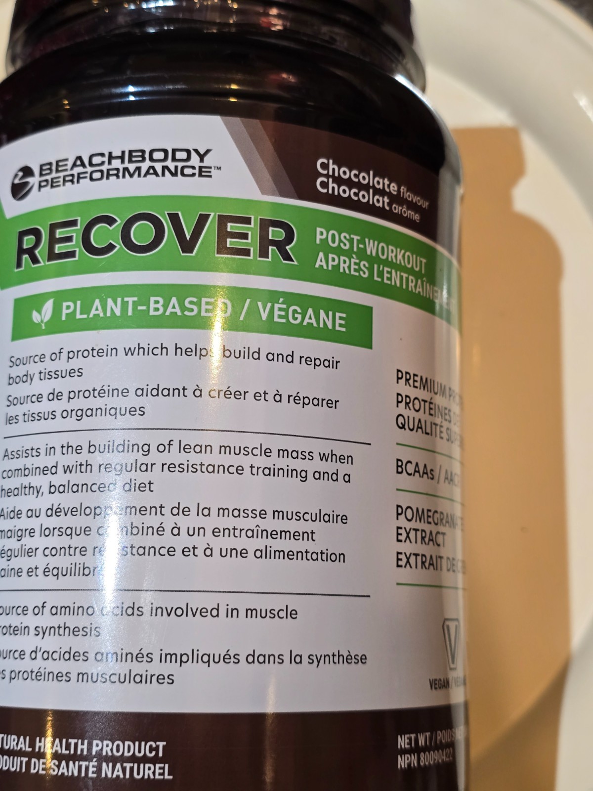 Beachbody Performance Recover Post-Workout Protein Powder Vegan 800g exp 5/26