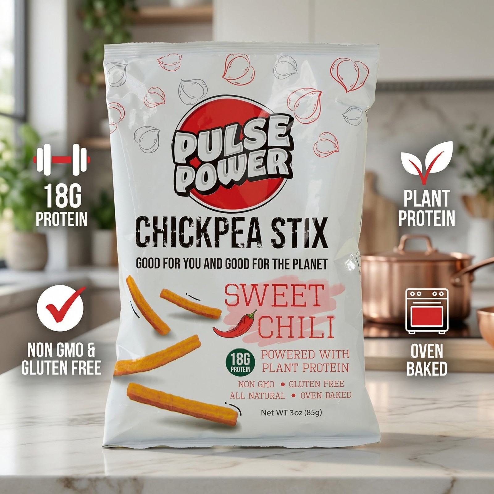 Grove Pulse Power Chickpea Sweet Of 6 3 Oz Snacks And Protein From Pulses And A