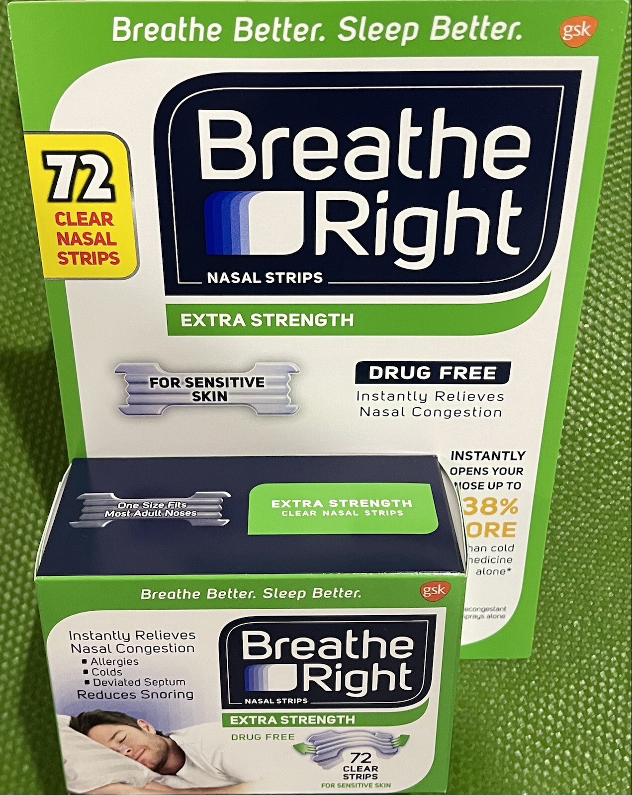 Breathe Right Extra Strength Tan Nasal Strips 72 Strip Relieves Nasal Congestion